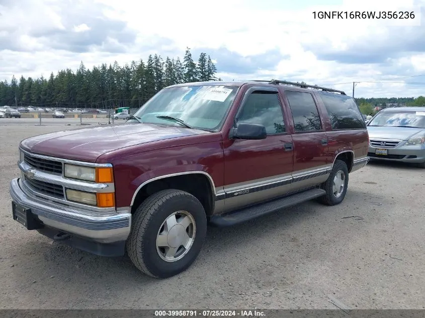 1998 Chevrolet Suburban VIN: 1GNFK16R6WJ356236 Lot: 39958791