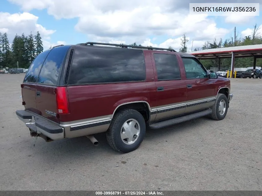 1998 Chevrolet Suburban VIN: 1GNFK16R6WJ356236 Lot: 39958791