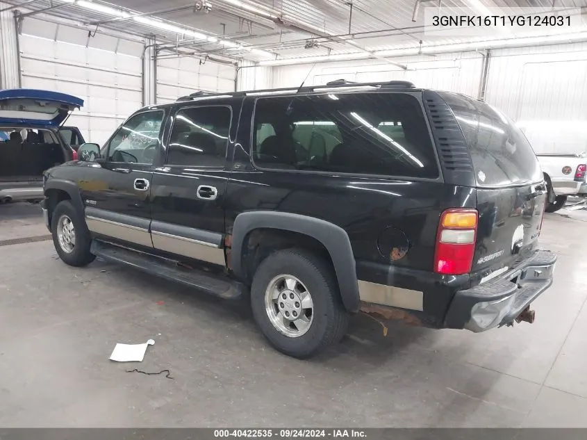 3GNFK16T1YG124031 2000 Chevrolet Suburban K1500