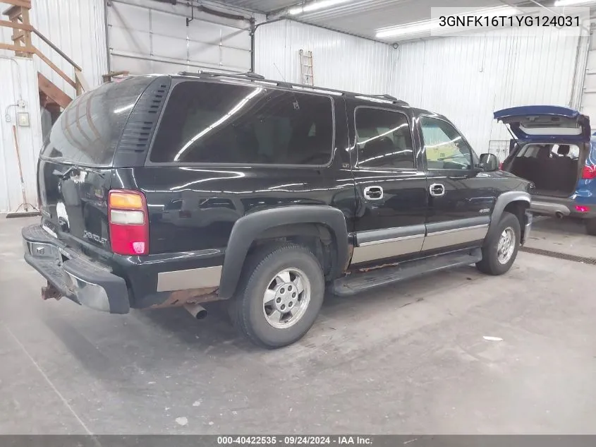 3GNFK16T1YG124031 2000 Chevrolet Suburban K1500