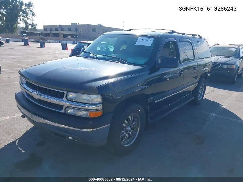 2001 Chevrolet Suburban K1500 VIN: 3GNFK16T61G286243 Lot: 40085682