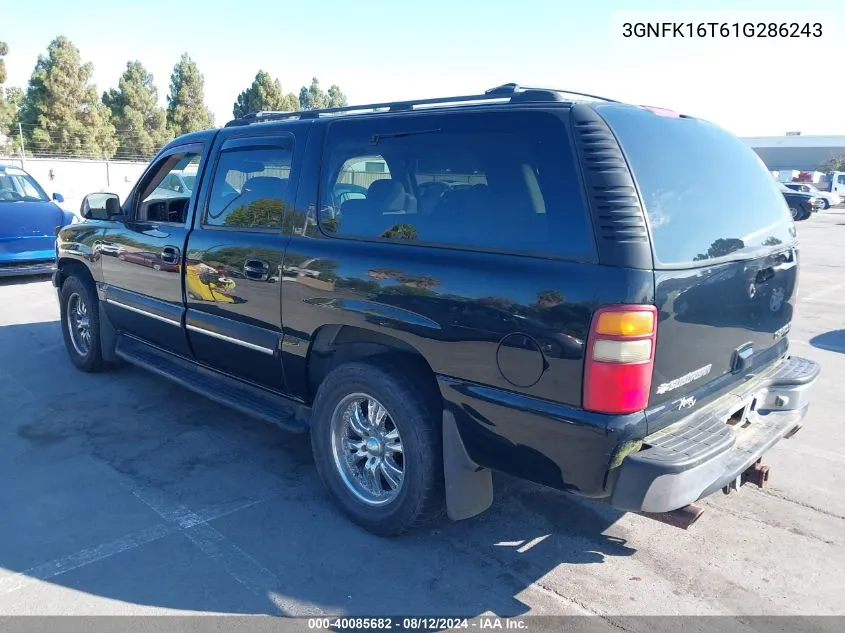 2001 Chevrolet Suburban K1500 VIN: 3GNFK16T61G286243 Lot: 40085682