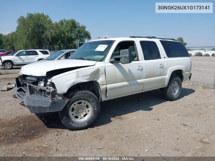 3GNGK26UX1G173141 2001 Chevrolet Suburban 2500 Lt