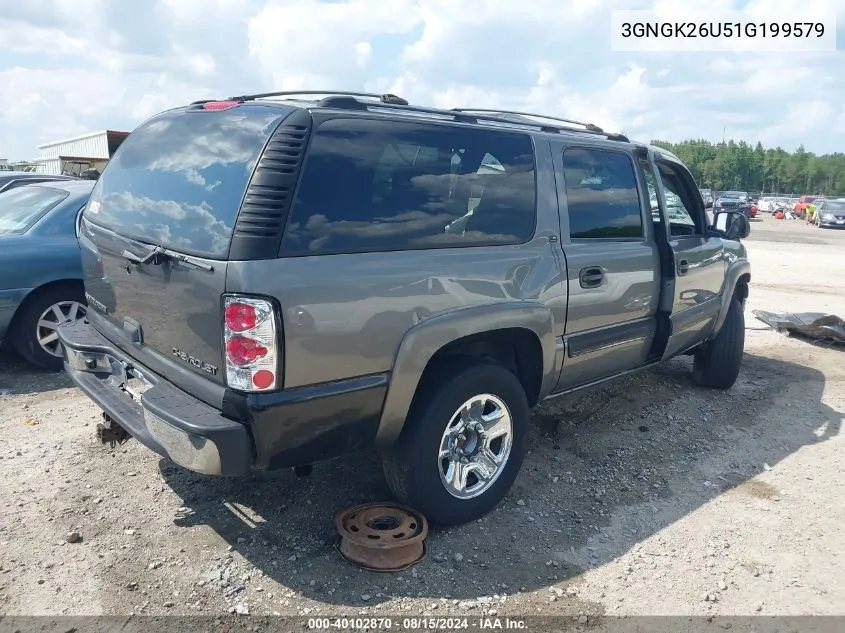 2001 Chevrolet Suburban 2500 Ls VIN: 3GNGK26U51G199579 Lot: 40102870