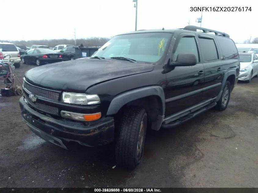 2002 Chevrolet Suburban Z71 VIN: 3GNFK16ZX2G276174 Lot: 39435650