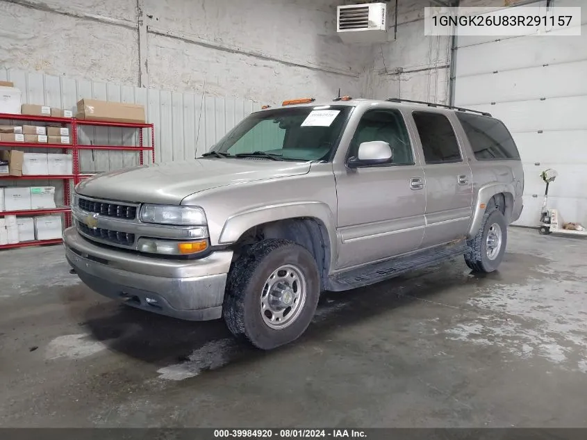 2003 Chevrolet Suburban 2500 Lt VIN: 1GNGK26U83R291157 Lot: 39984920