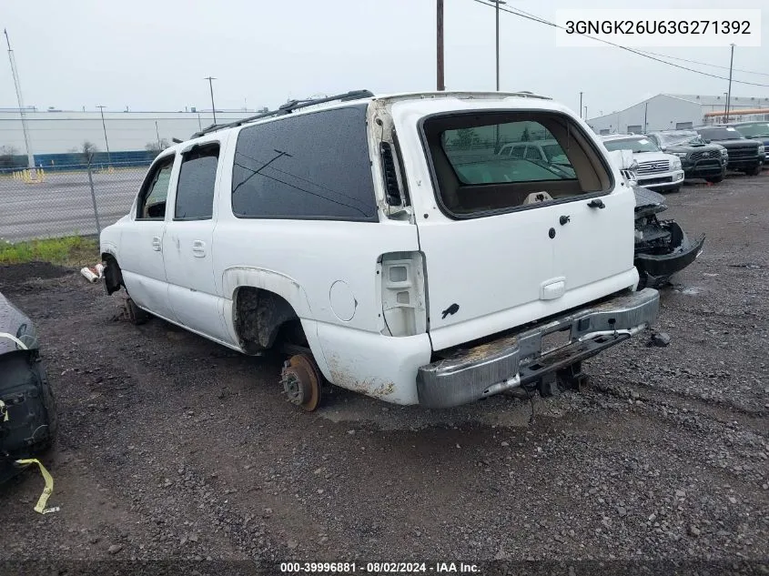 2003 Chevrolet Suburban 2500 Lt VIN: 3GNGK26U63G271392 Lot: 39996881