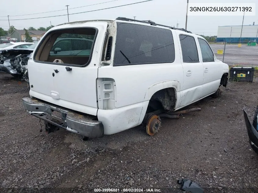 2003 Chevrolet Suburban 2500 Lt VIN: 3GNGK26U63G271392 Lot: 39996881