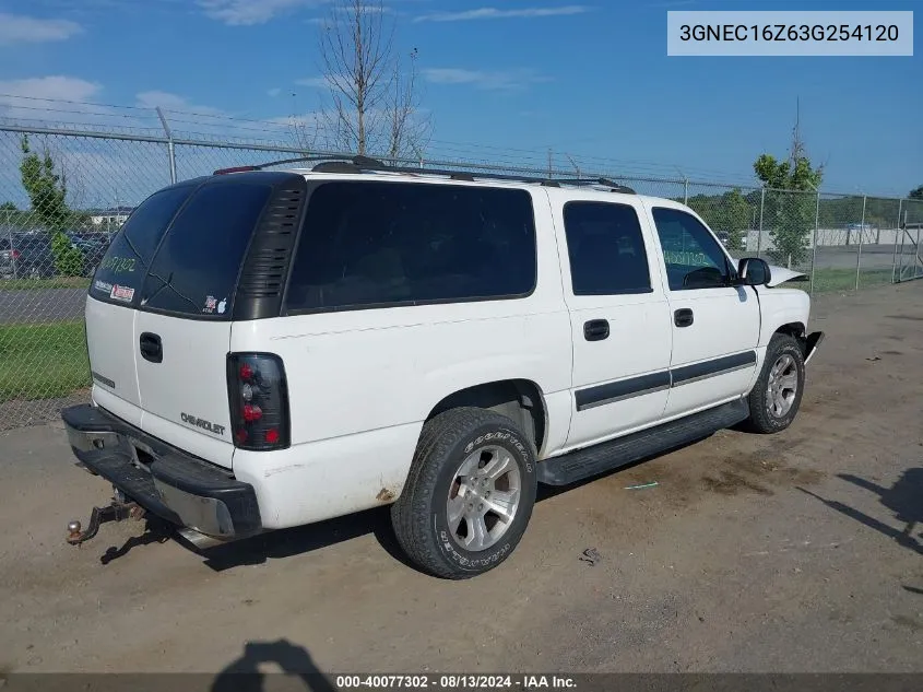 2003 Chevrolet Suburban C1500 VIN: 3GNEC16Z63G254120 Lot: 40077302