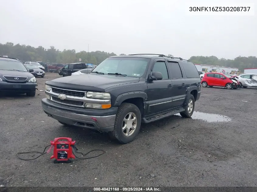 2003 Chevrolet Suburban K1500 VIN: 3GNFK16Z53G208737 Lot: 40421168