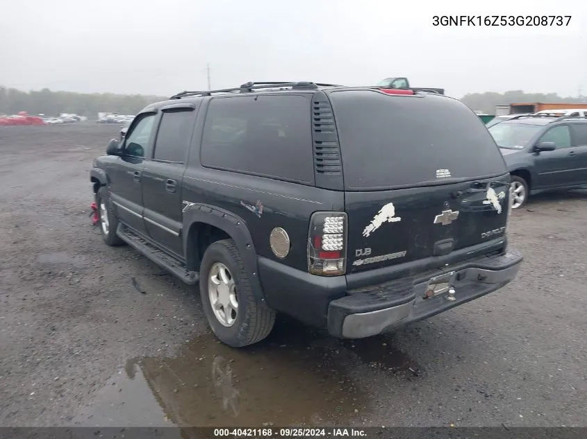 2003 Chevrolet Suburban K1500 VIN: 3GNFK16Z53G208737 Lot: 40421168