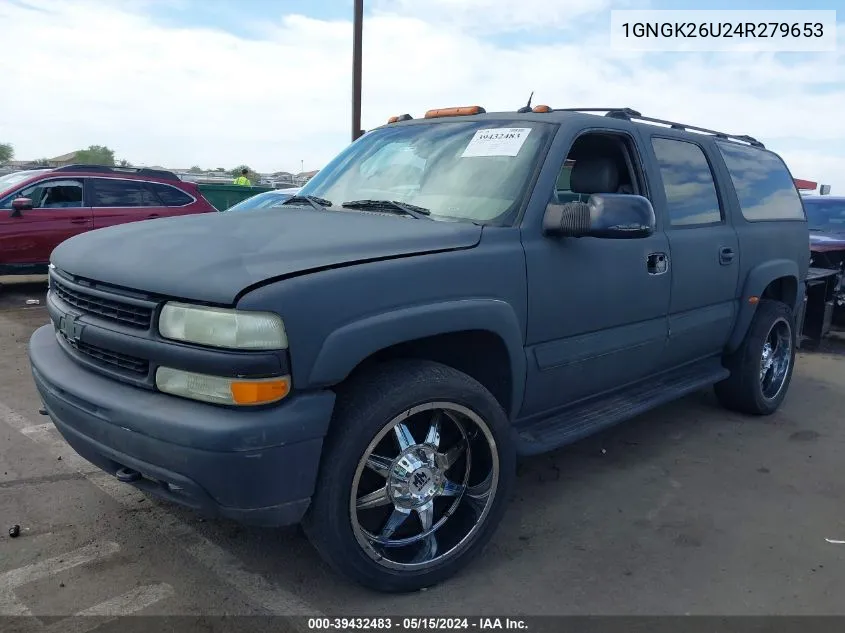 2004 Chevrolet Suburban 2500 Lt VIN: 1GNGK26U24R279653 Lot: 39432483