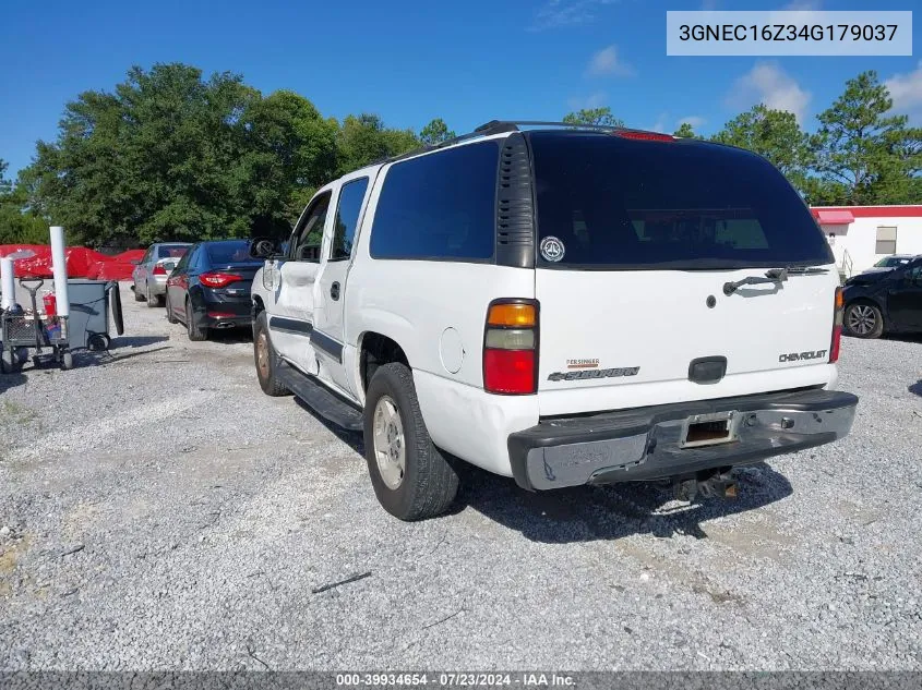 2004 Chevrolet Suburban C1500 VIN: 3GNEC16Z34G179037 Lot: 39934654