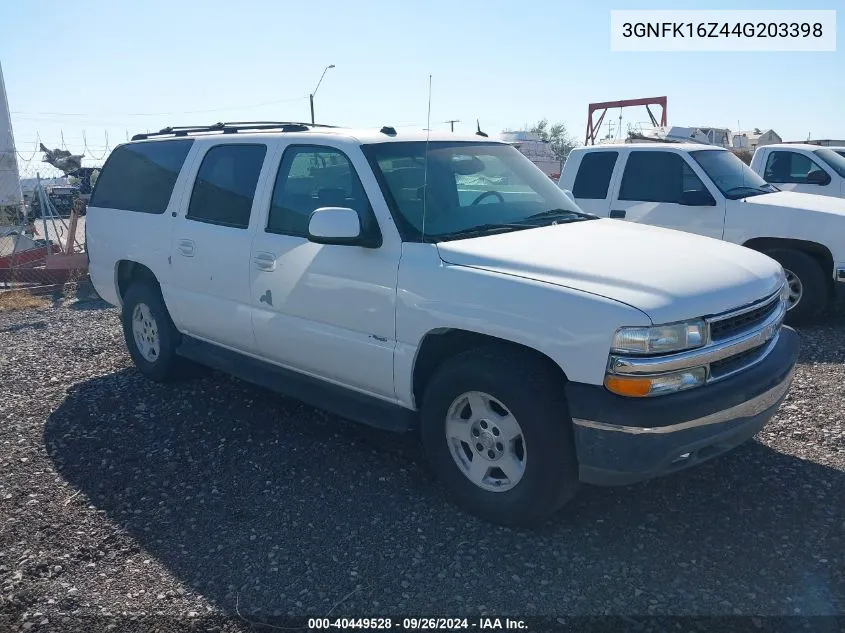 2004 Chevrolet Suburban VIN: 3GNFK16Z44G203398 Lot: 40449528