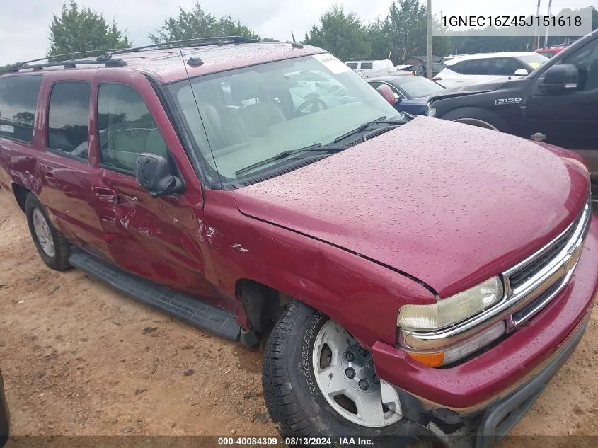 2005 Chevrolet Suburban C1500 VIN: 1GNEC16Z45J151618 Lot: 40084309