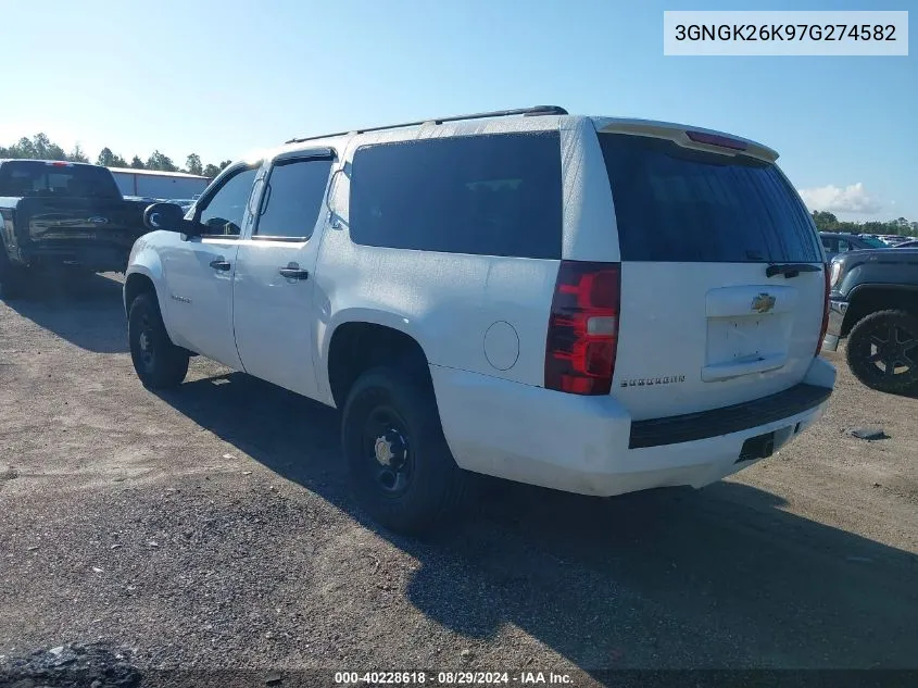 2007 Chevrolet Suburban 2500 Commercial Fleet VIN: 3GNGK26K97G274582 Lot: 40228618