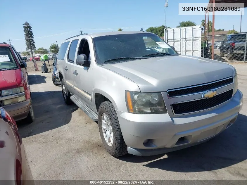 2008 Chevrolet Suburban C1500 Ls VIN: 3GNFC16018G281089 Lot: 40152292