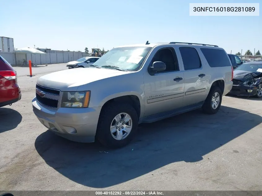 2008 Chevrolet Suburban C1500 Ls VIN: 3GNFC16018G281089 Lot: 40152292