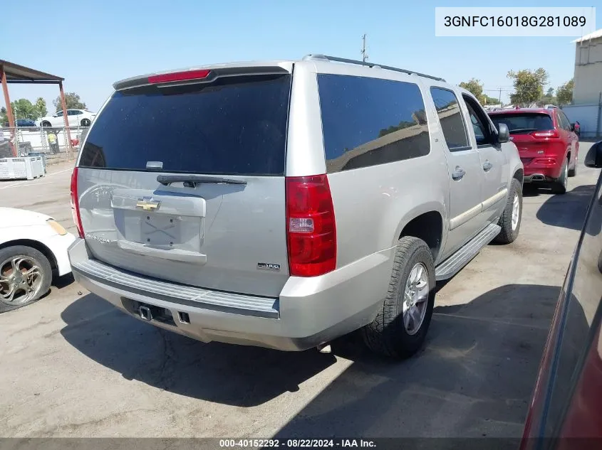 2008 Chevrolet Suburban C1500 Ls VIN: 3GNFC16018G281089 Lot: 40152292