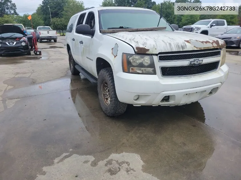 3GNGK26K78G242733 2008 Chevrolet Suburban 2500 Commercial Fleet