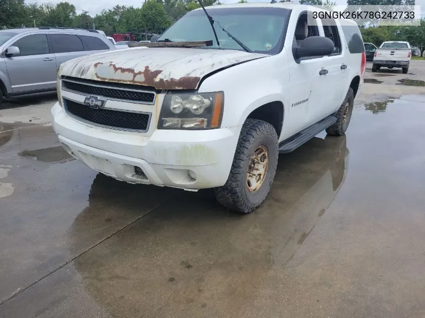 2008 Chevrolet Suburban 2500 Commercial Fleet VIN: 3GNGK26K78G242733 Lot: 40460759