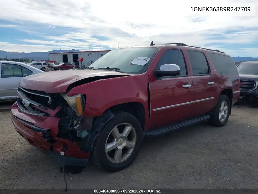 1GNFK36389R247709 2009 Chevrolet Suburban K1500 Ltz