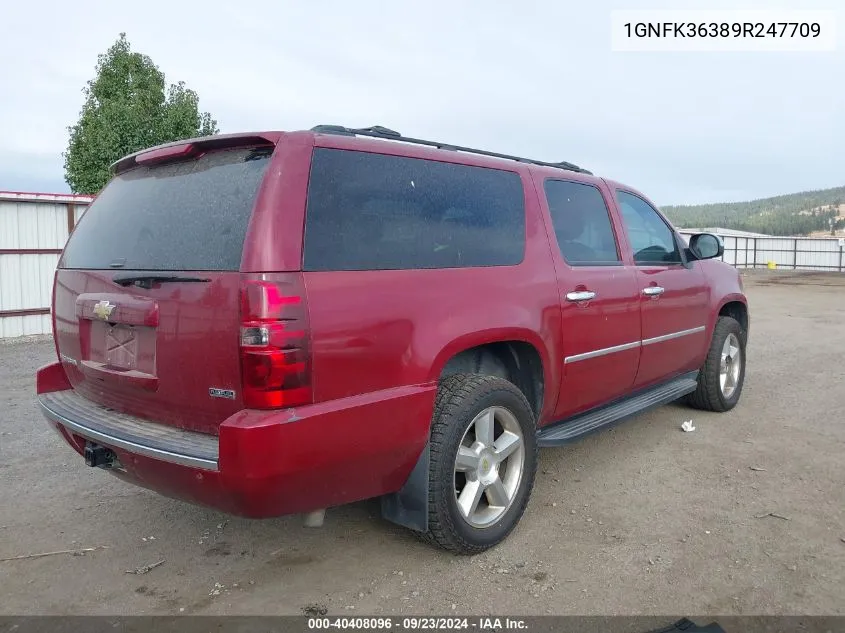 2009 Chevrolet Suburban K1500 Ltz VIN: 1GNFK36389R247709 Lot: 40408096