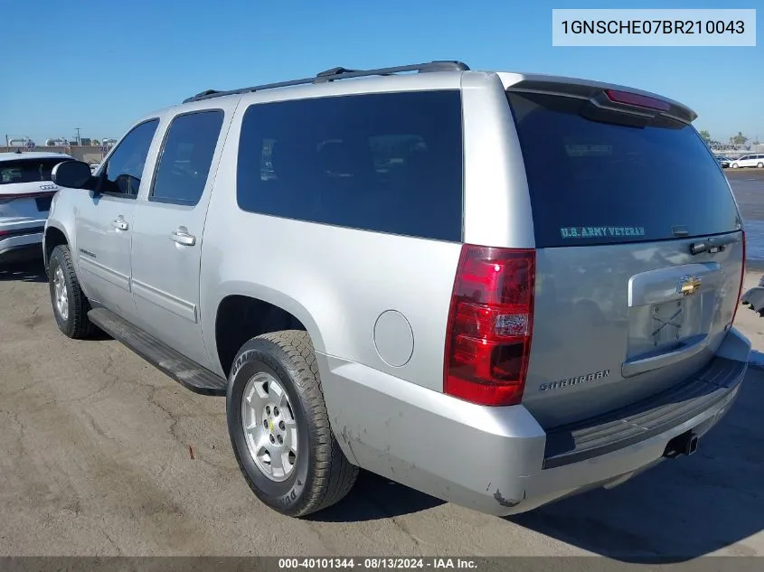 2011 Chevrolet Suburban C1500 Ls VIN: 1GNSCHE07BR210043 Lot: 40101344