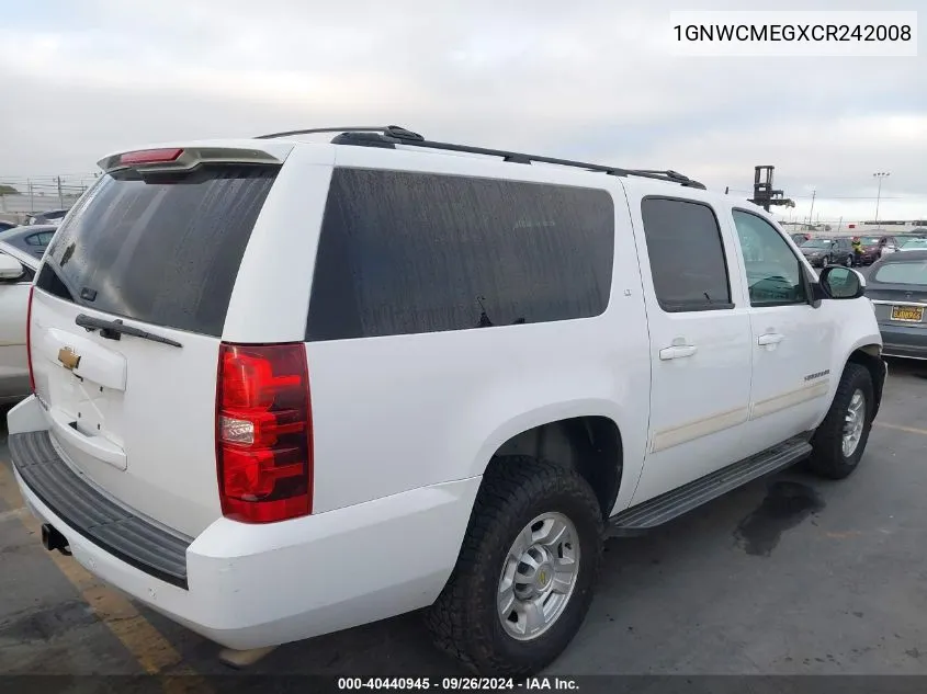 1GNWCMEGXCR242008 2012 Chevrolet Suburban C2500 Lt