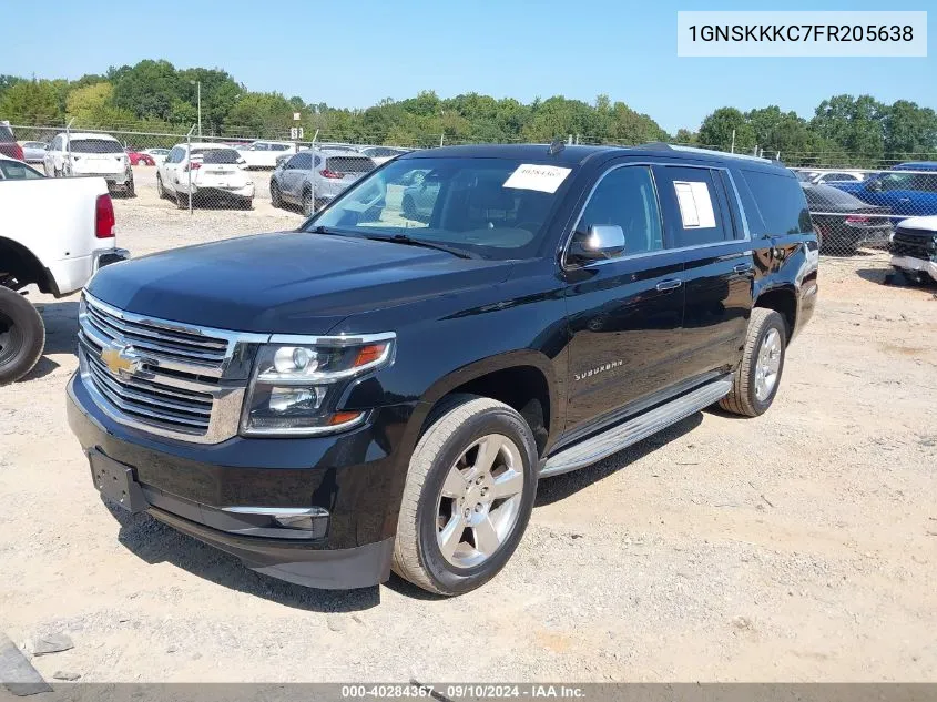 1GNSKKKC7FR205638 2015 Chevrolet Suburban K1500 Ltz