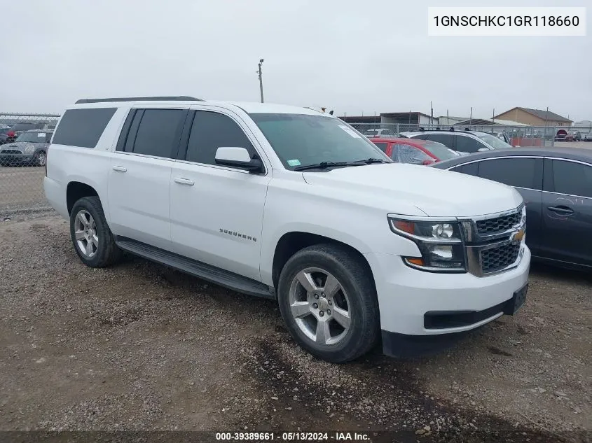 2016 Chevrolet Suburban Lt VIN: 1GNSCHKC1GR118660 Lot: 39389661