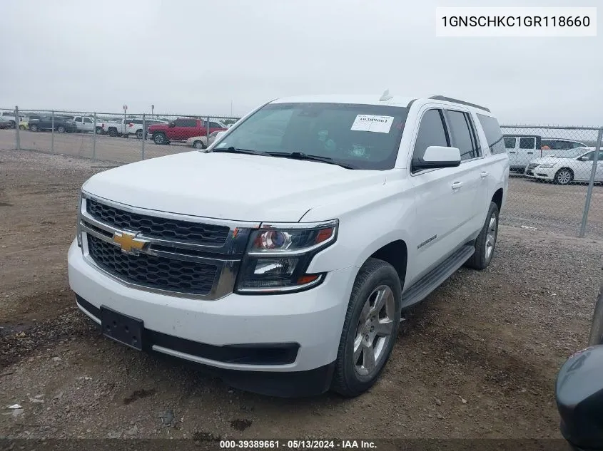 2016 Chevrolet Suburban Lt VIN: 1GNSCHKC1GR118660 Lot: 39389661