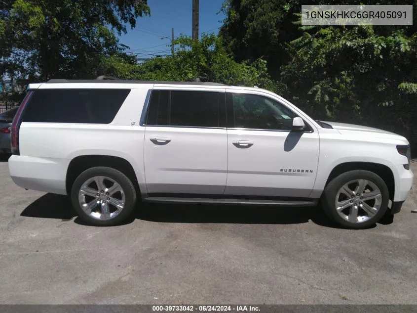 2016 Chevrolet Suburban Lt VIN: 1GNSKHKC6GR405091 Lot: 39733042