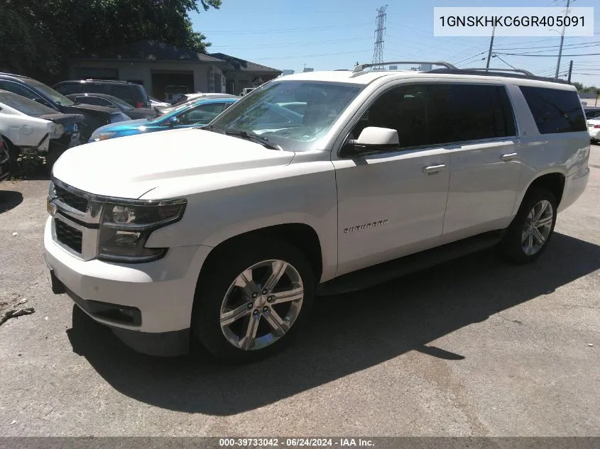 2016 Chevrolet Suburban Lt VIN: 1GNSKHKC6GR405091 Lot: 39733042