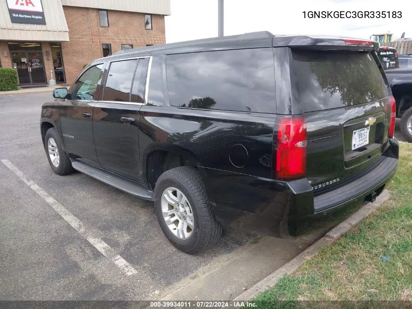 2016 Chevrolet Suburban Ls VIN: 1GNSKGEC3GR335183 Lot: 39934011