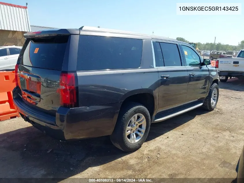 2016 Chevrolet Suburban Ls VIN: 1GNSKGEC5GR143425 Lot: 40108313