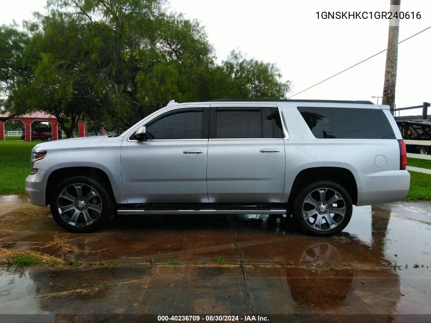 2016 Chevrolet Suburban Lt VIN: 1GNSKHKC1GR240616 Lot: 40236709