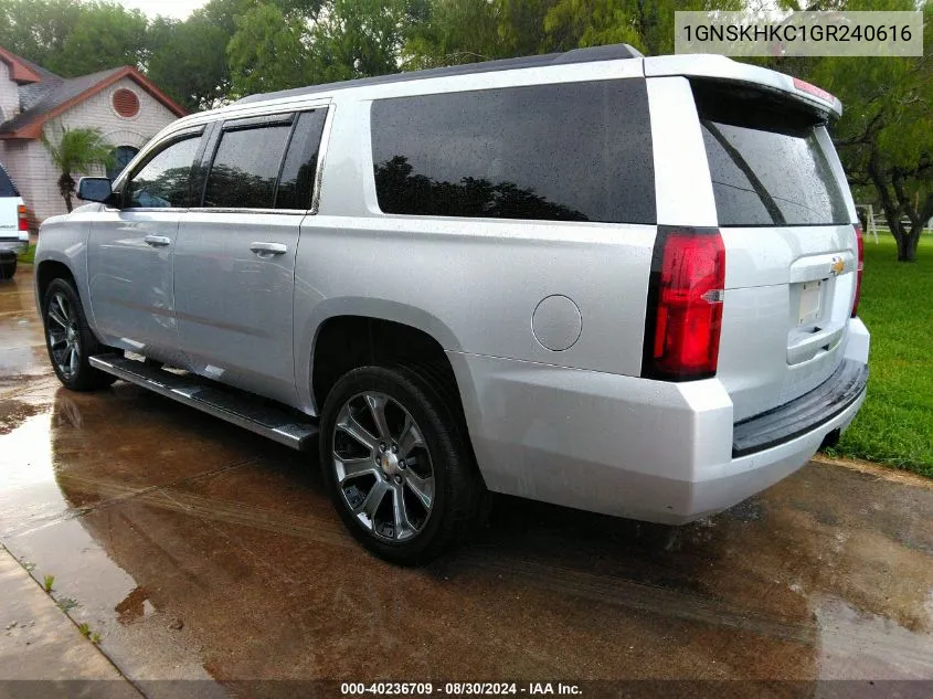 2016 Chevrolet Suburban Lt VIN: 1GNSKHKC1GR240616 Lot: 40236709