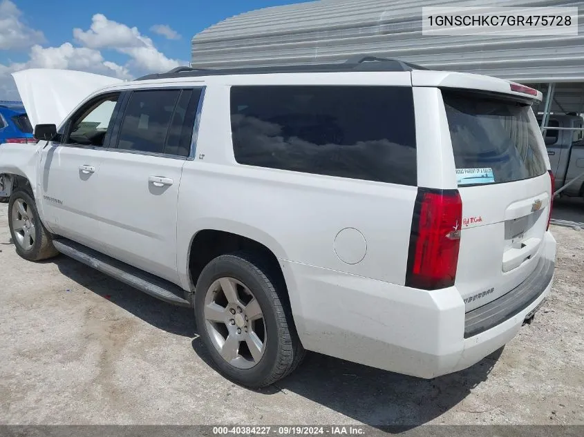 2016 Chevrolet Suburban Lt VIN: 1GNSCHKC7GR475728 Lot: 40384227