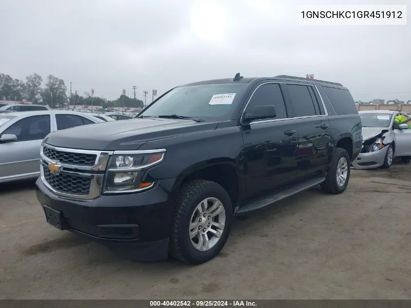 2016 Chevrolet Suburban Lt VIN: 1GNSCHKC1GR451912 Lot: 40402542