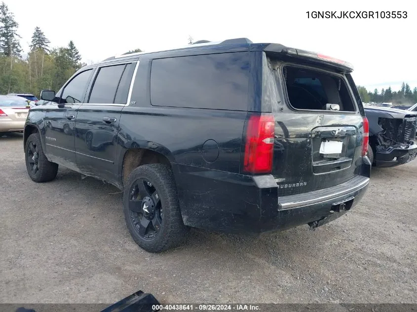 1GNSKJKCXGR103553 2016 Chevrolet Suburban Ltz