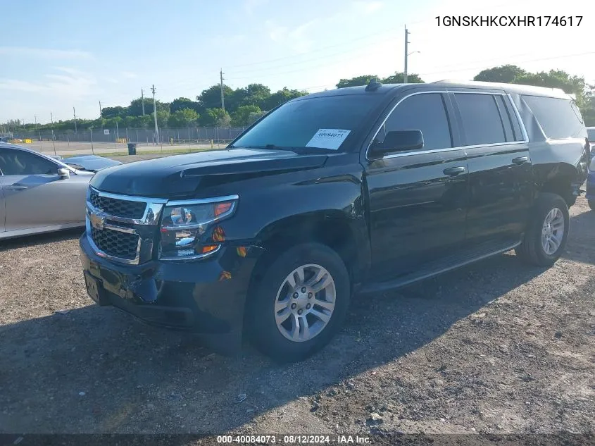 2017 Chevrolet Suburban Lt VIN: 1GNSKHKCXHR174617 Lot: 40084073