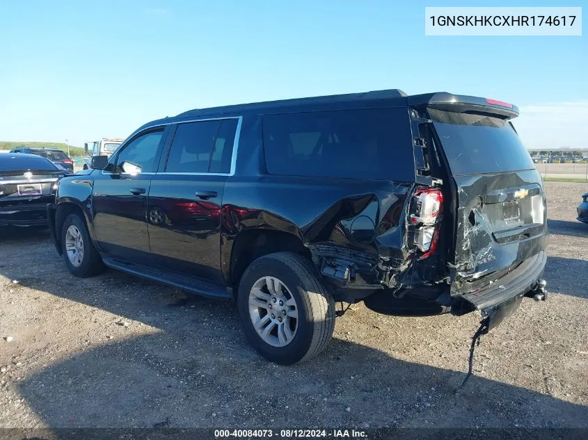 2017 Chevrolet Suburban Lt VIN: 1GNSKHKCXHR174617 Lot: 40084073