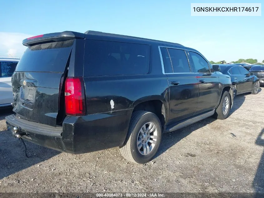 2017 Chevrolet Suburban Lt VIN: 1GNSKHKCXHR174617 Lot: 40084073