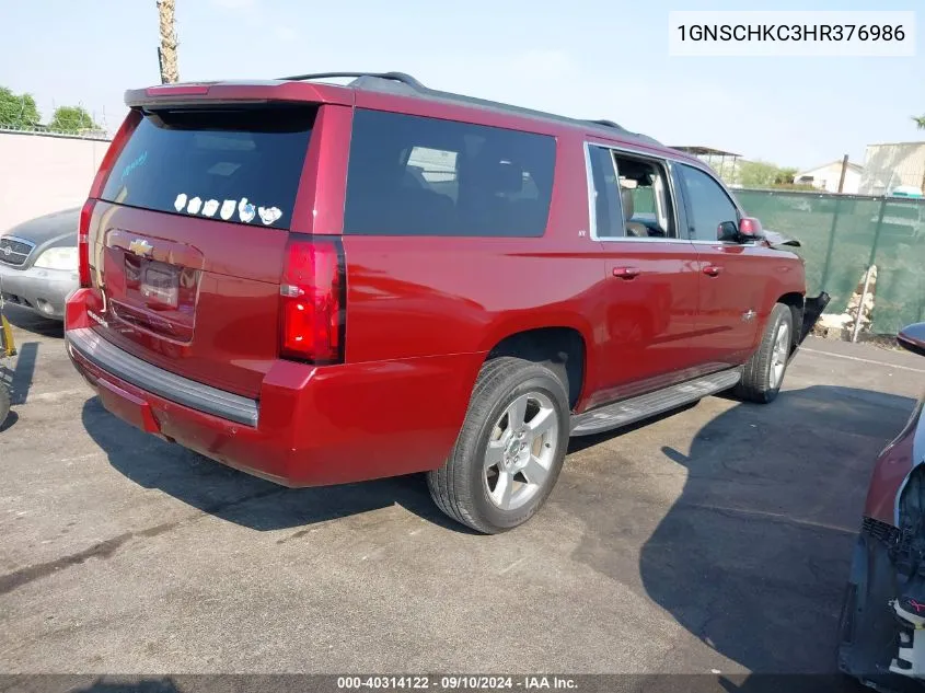 2017 Chevrolet Suburban Lt VIN: 1GNSCHKC3HR376986 Lot: 40314122