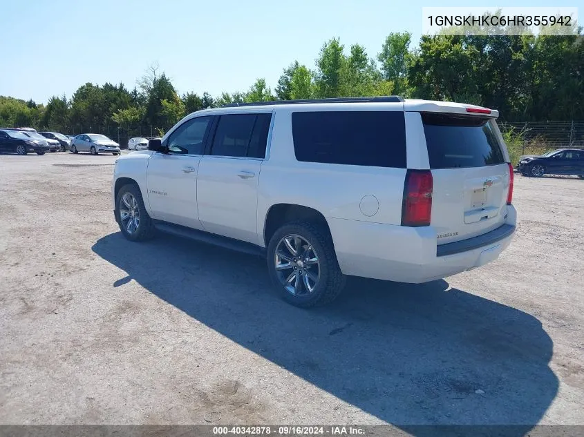 1GNSKHKC6HR355942 2017 Chevrolet Suburban Lt