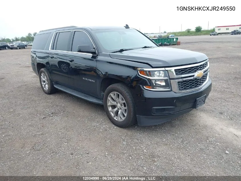 2018 Chevrolet Suburban K1500 Lt VIN: 1GNSKHKCXJR249550 Lot: 12034990