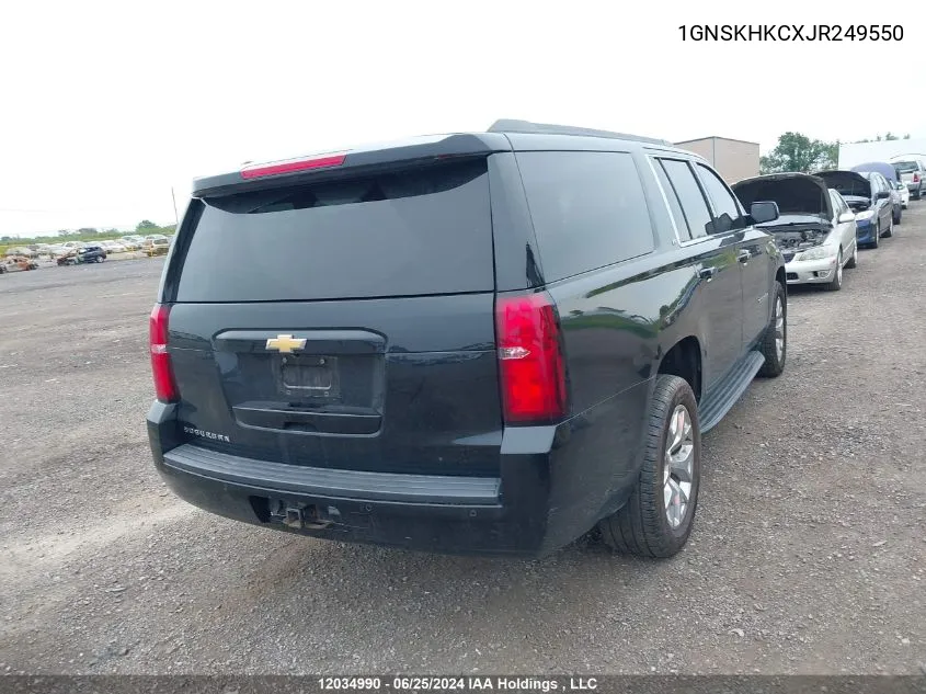 2018 Chevrolet Suburban K1500 Lt VIN: 1GNSKHKCXJR249550 Lot: 12034990