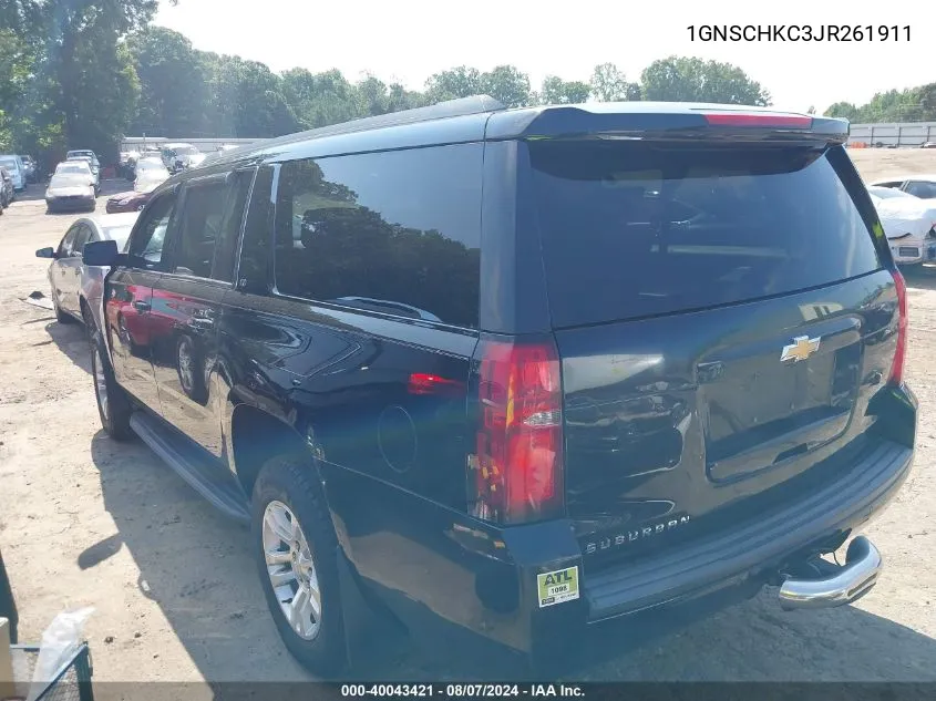 1GNSCHKC3JR261911 2018 Chevrolet Suburban Lt