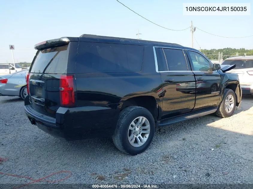 2018 Chevrolet Suburban C1500 Ls VIN: 1GNSCGKC4JR150035 Lot: 40054476